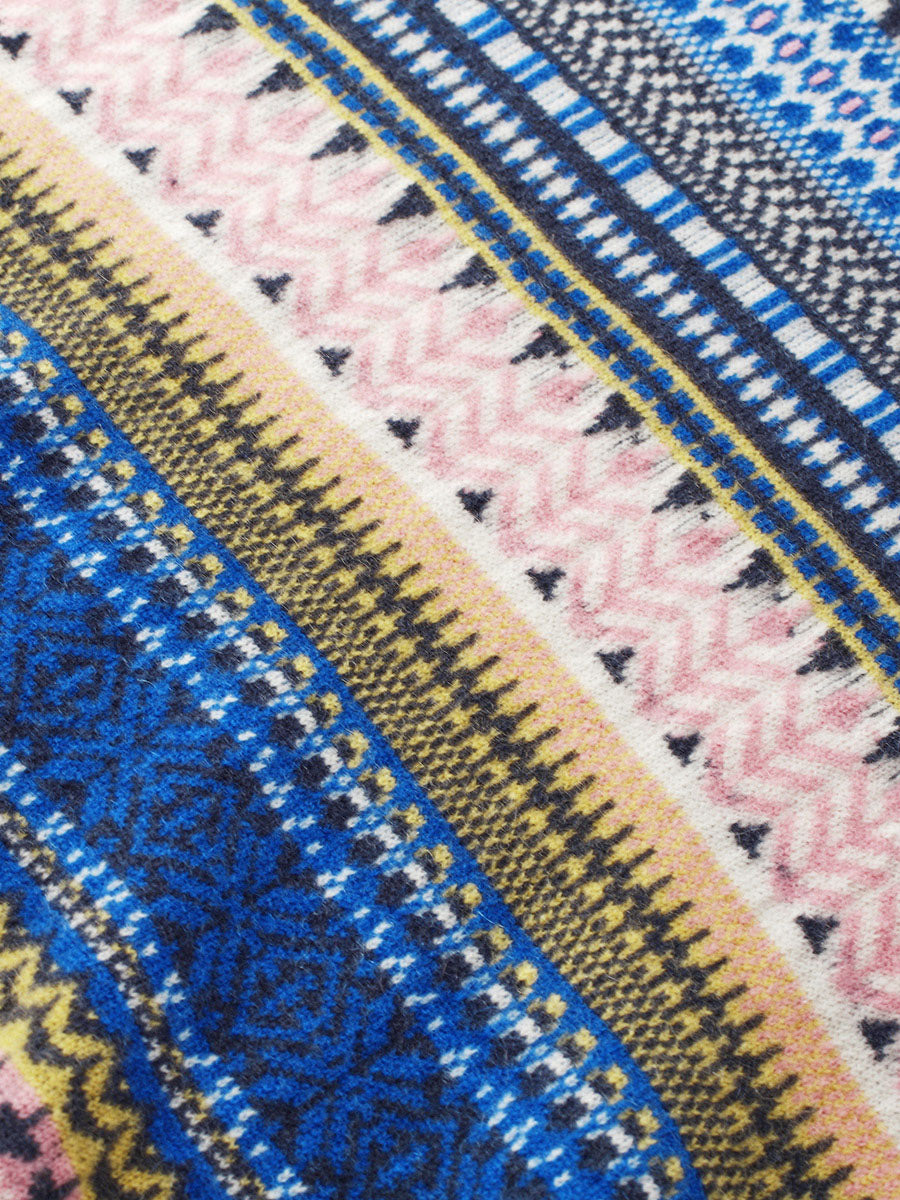 COMOBOCA 100% Cashmere Women's Fair Isle Round Neck Sweater