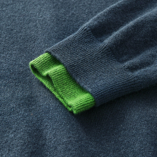 COMOBOCA 100% Wool Women's Contrast Button Down Hoodie