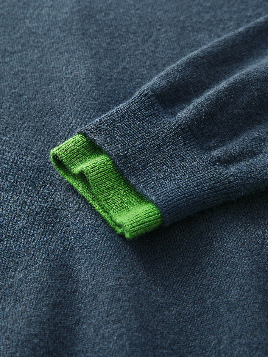 COMOBOCA 100% Wool Women's Contrast Button Down Hoodie