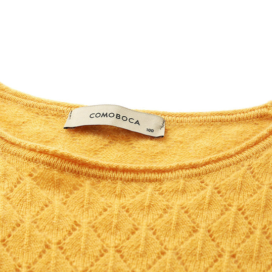 COMOBOCA 100% Cashmere Women's Diamond Pattern Pullover Sweater