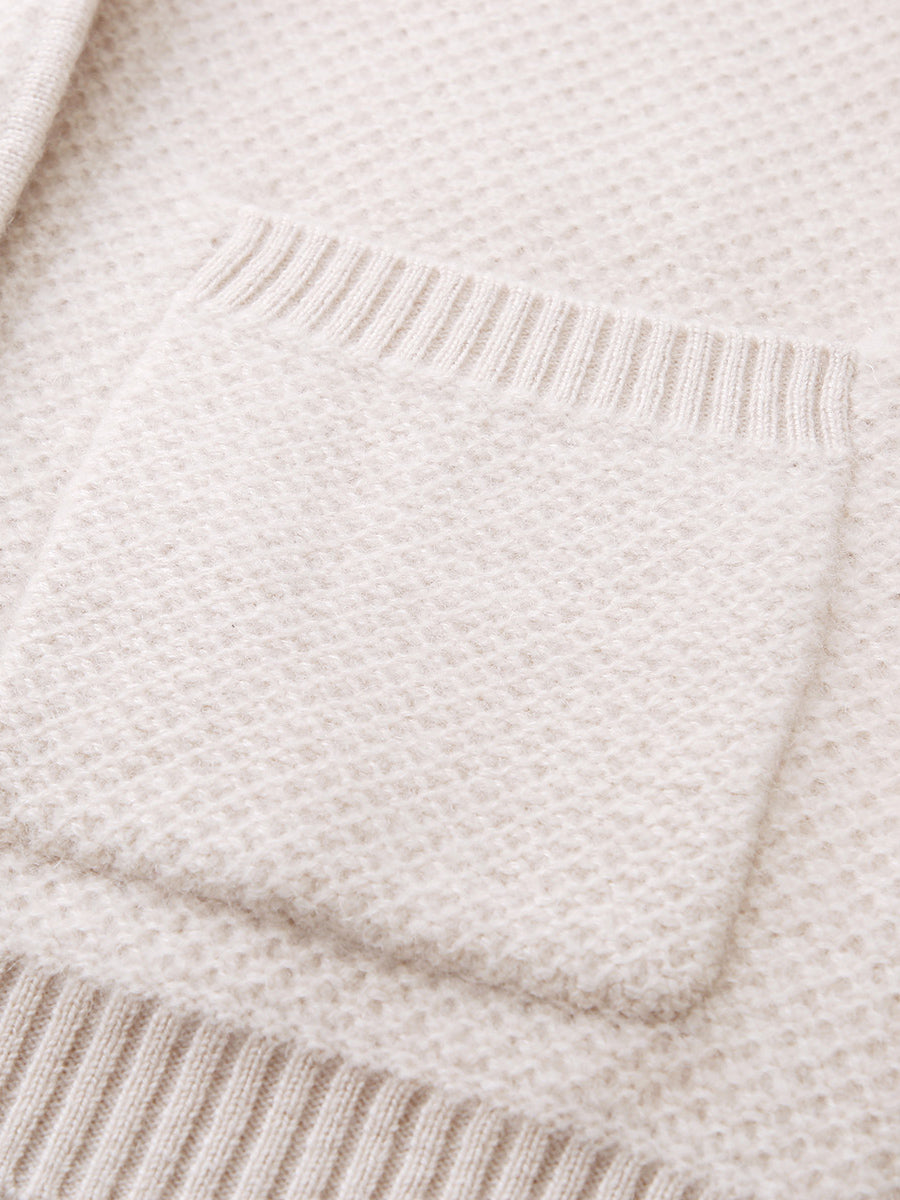 COMOBOCA 100% Cashmere Women's Blazer Collar Cardigan