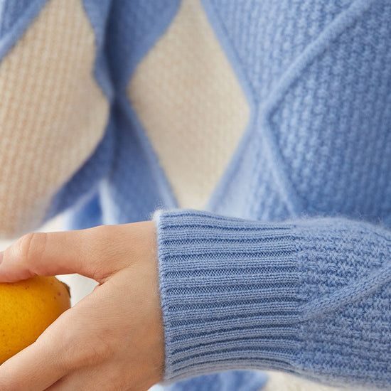 COMOBOCA 100% Cashmere Women's Sweater with Gold&Silver Threads