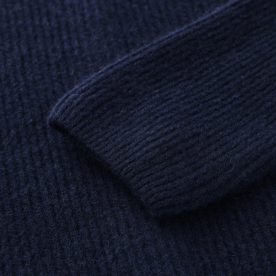 COMOBOCA 100% Cashmere Women's Contrast Trimmed Collared Knit Cardigan