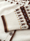 COMOBOCA 100% Wool Women's Fair Isle Knit Hoodie