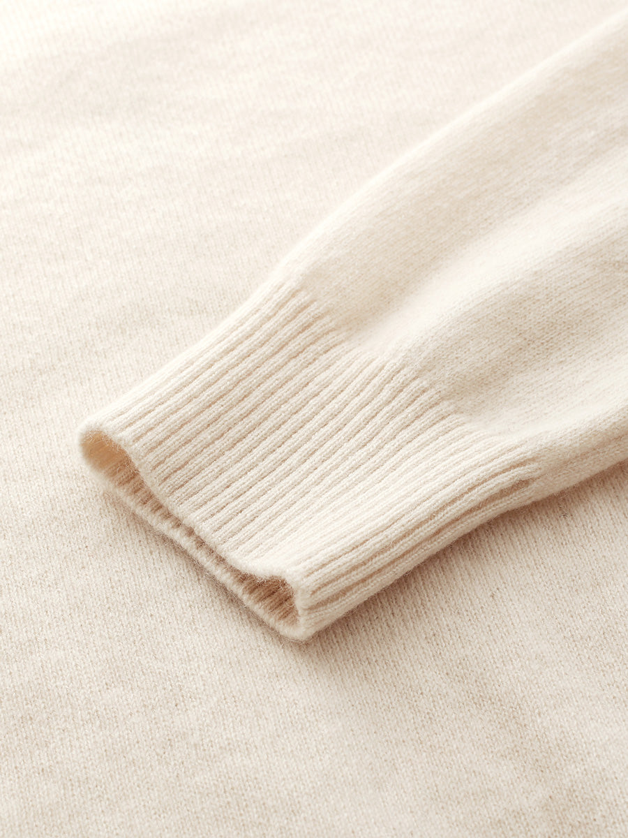 COMOBOCA 100% Cashmere Women's Embroidered Button-Front Cardigan