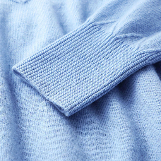 COMOBOCA 100% Cashmere Women's Faux Cardigan Sweater with Bow Tie