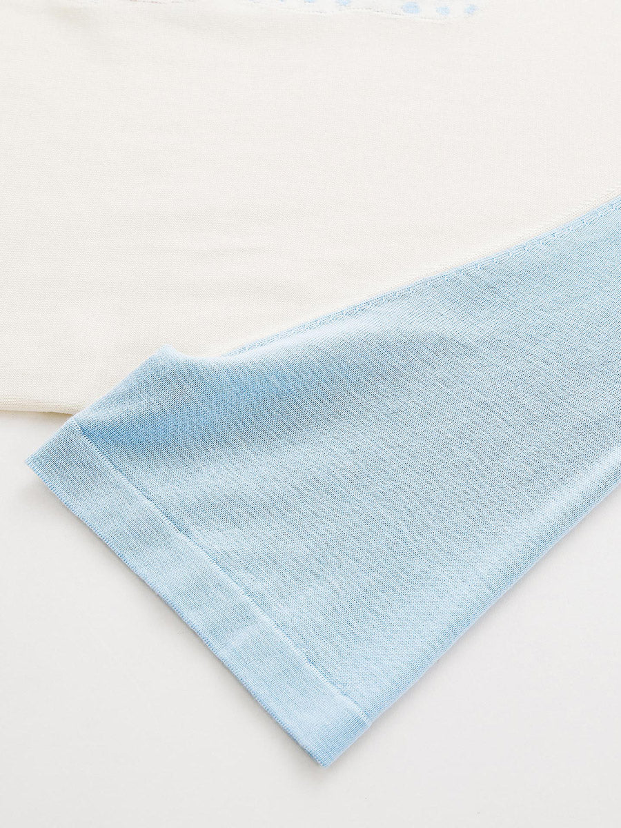 COMOBOCA Women's Puppy Intarsia Raglan Sleeve Knit T-Shirt