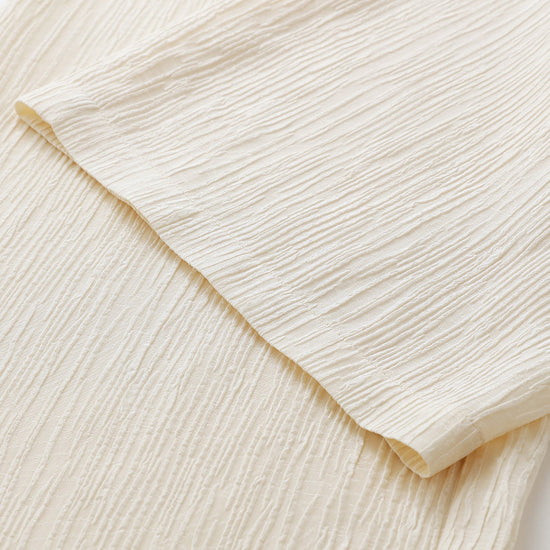 COMOBOCA Women's Elastic Waistband Crinkled Wide Leg Pants