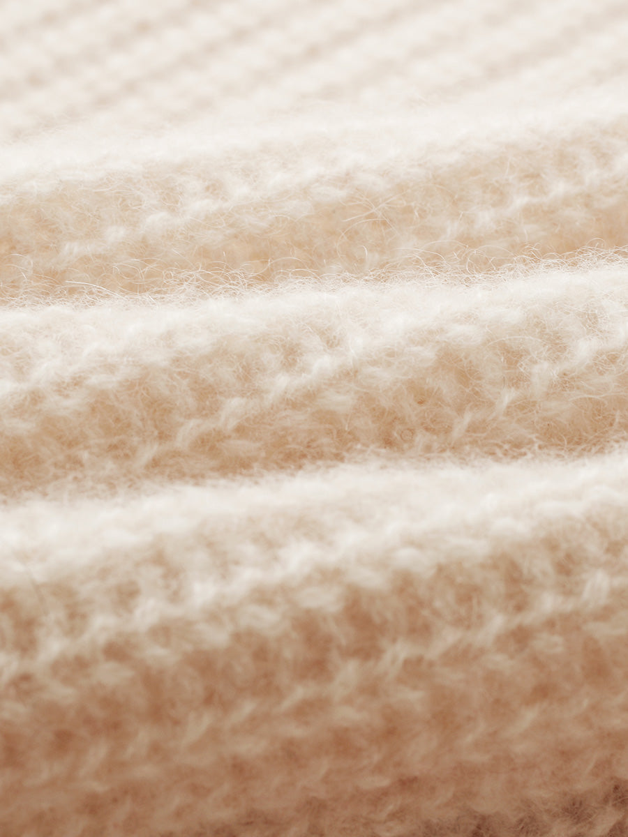 COMOBOCA 100% Cashmere Women's Ribbed Round Neck Sweater