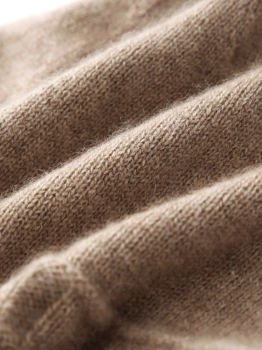 COMOBOCA 100% Cashmere Women's Knit Beanie with Ties