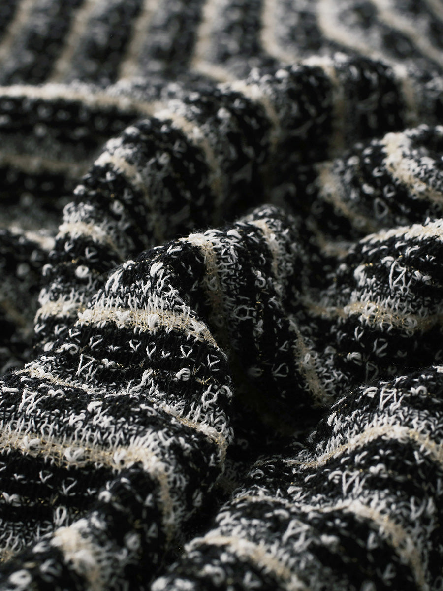 COMOBOCA Women's Elegant Striped Knit T-Shirt