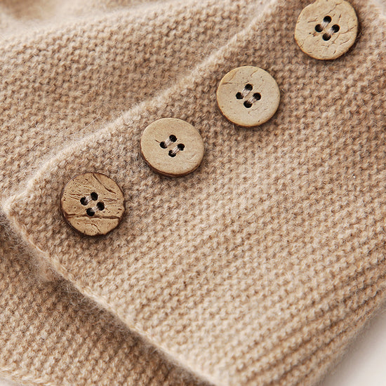 COMOBOCA 100% Cashmere Women's Button Decorated Knit Beanie