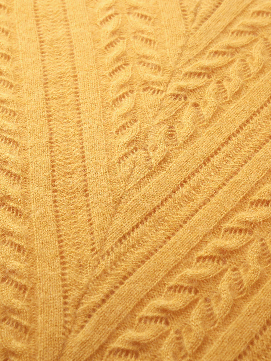 COMOBOCA 100% Cashmere Women's V-Neck Drop Shoulder Sweater