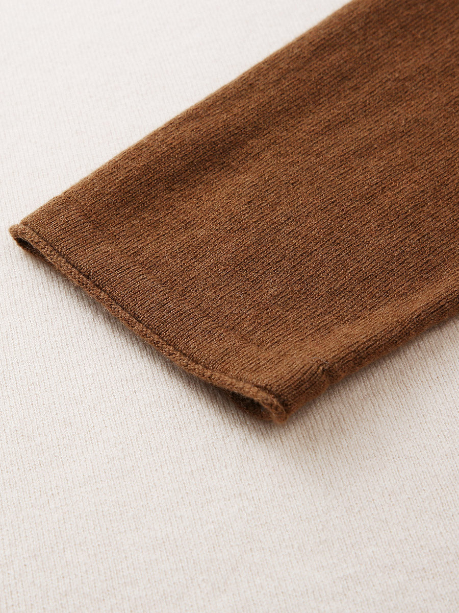 COMOBOCA 100% Wool Women's Color Block Knit Sweater