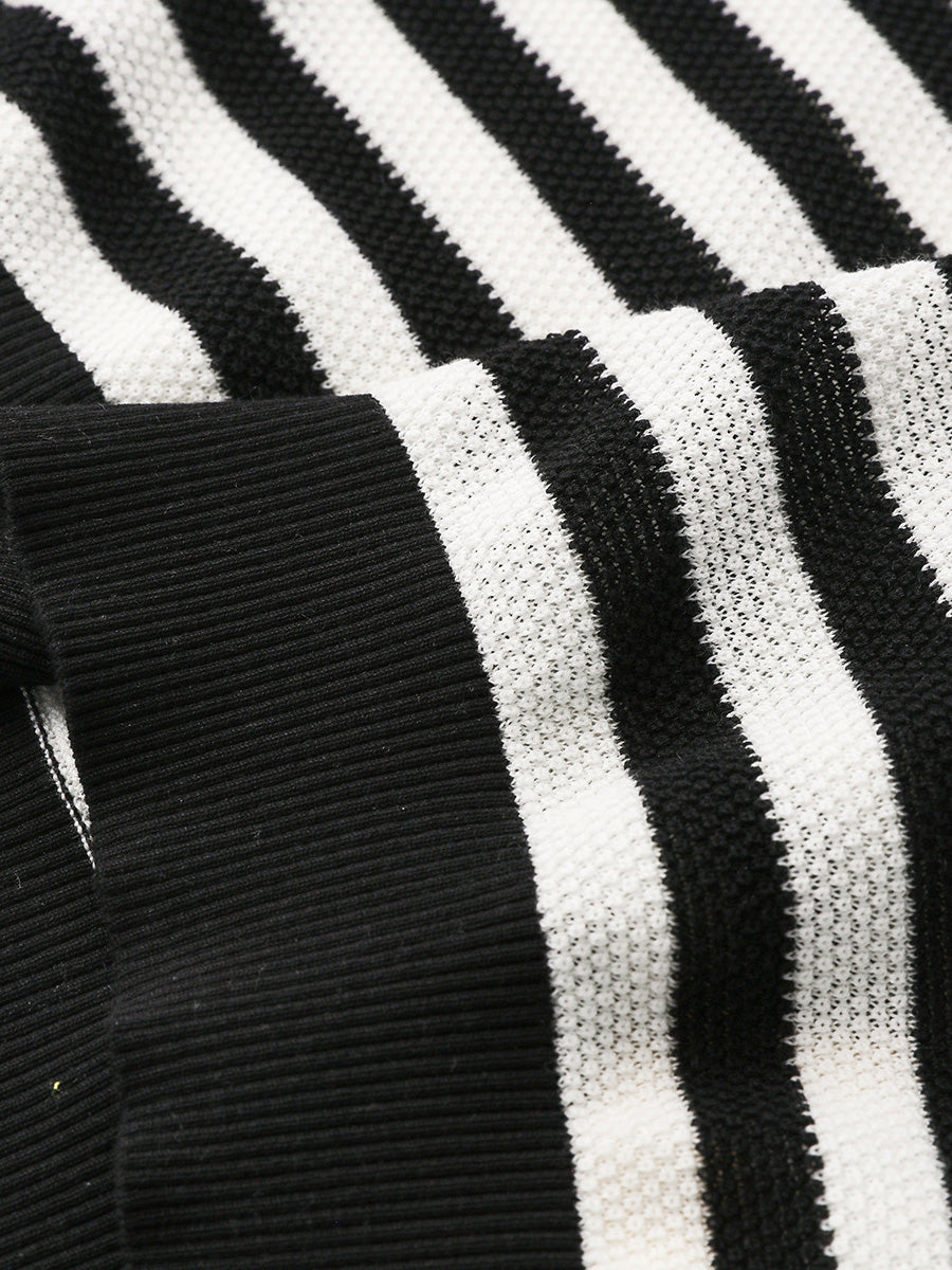 COMOBOCA Women's Striped Polo Knit T-Shirt