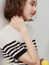 COMOBOCA Women's Striped Knit T-Shirt