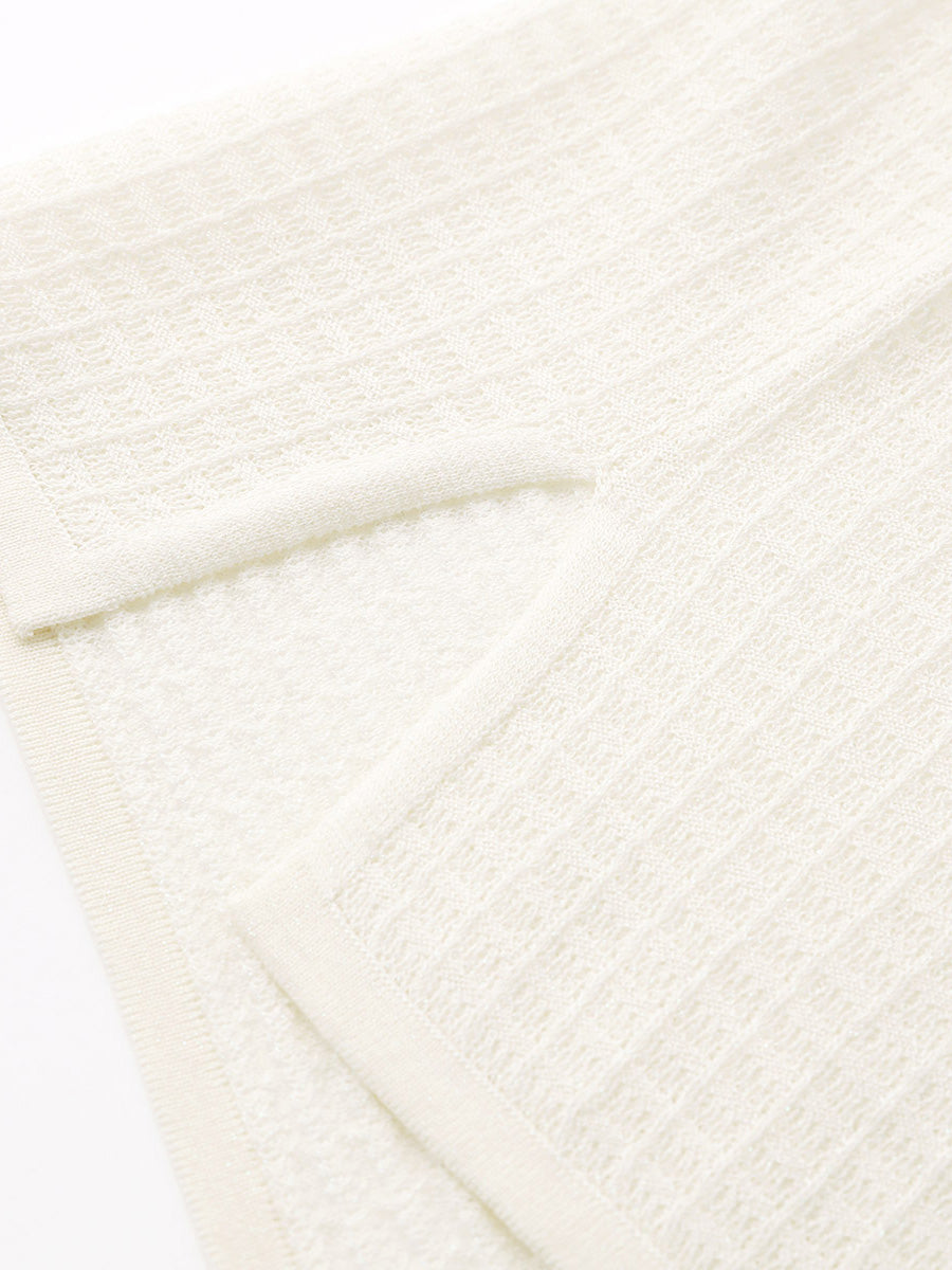 COMOBOCA Women's Textured Pearl Accents Blouse