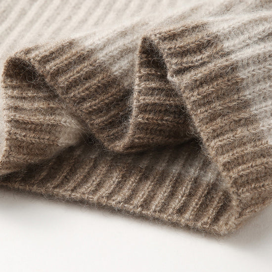 COMOBOCA 100% Cashmere Women's Ribbed Cozy Reversible Knit Hood