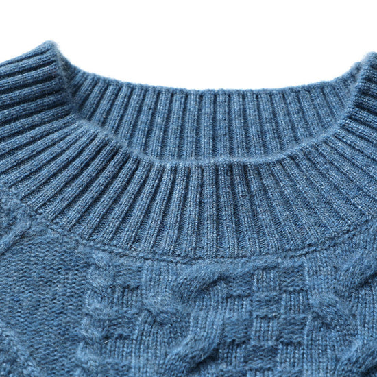 COMOBOCA 100% Cashmere Men's Ribbed Mock Neck Sweater