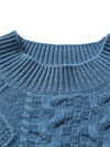 COMOBOCA 100% Cashmere Men's Ribbed Mock Neck Sweater