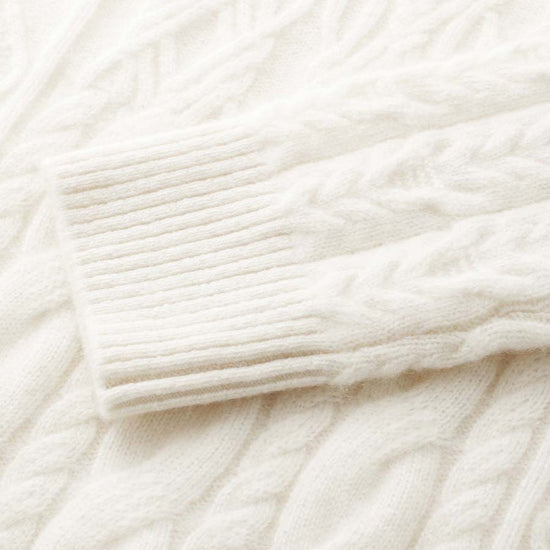 COMOBOCA 100% Cashmere Women's Cable Knit Round Neck Sweater