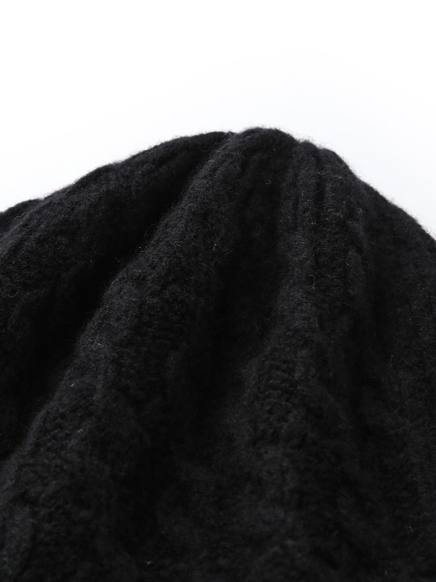 COMOBOCA 100% Cashmere Women's Cable Knit Beanie