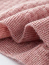 COMOBOCA 100% Cashmere Women's Round Neck Ribbed Knit Sweater