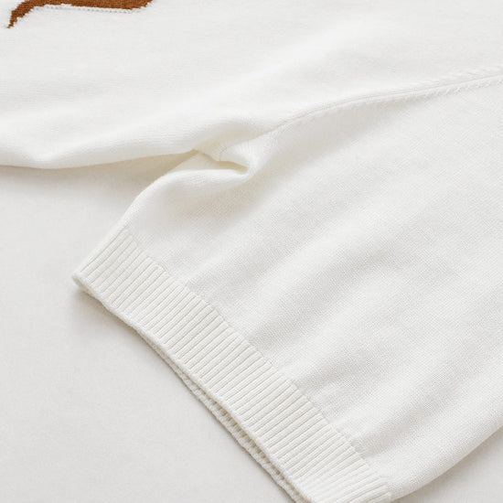 COMOBOCA Women's Forest Animal Intarsia Knit T-Shirt