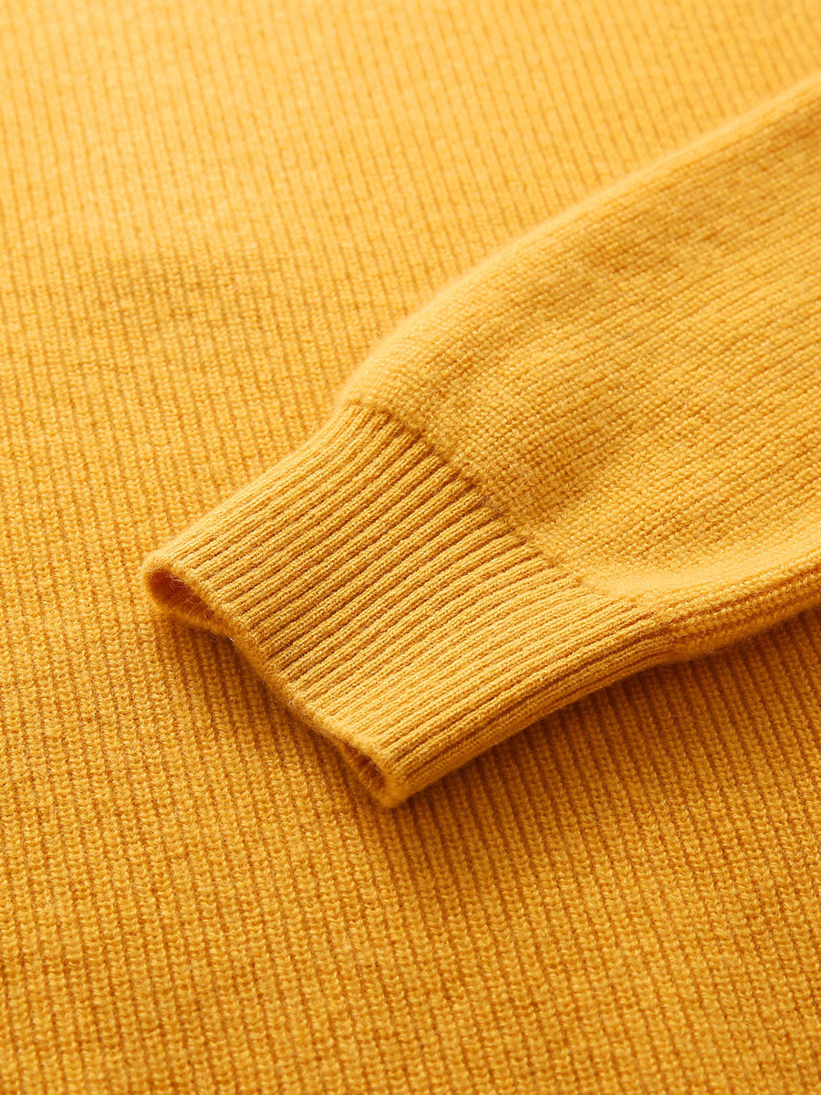 COMOBOCA 100% Cashmere Women's Ribbed Half Zip Knit Hoodie