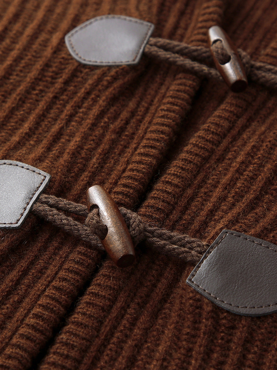 COMOBOCA 100% Cashmere Women's Toggle Closure Knit Cardigan