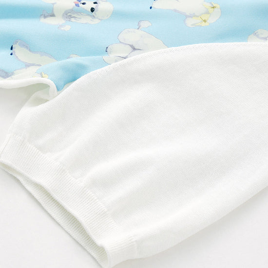 COMOBOCA Women's Mixed Print Short Sleeve Knit Top