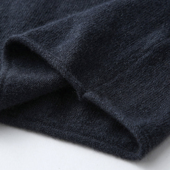 COMOBOCA 100% Cashmere Women's Button Down Contrast Cuff Knit Sweater