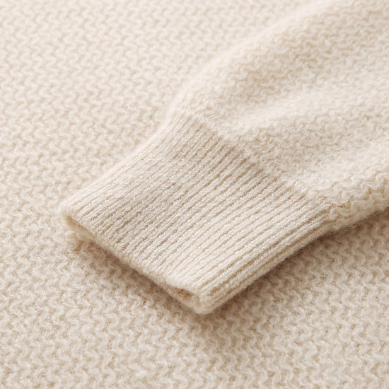 COMOBOCA 100% Cashmere Women's Half Zip Hoodie