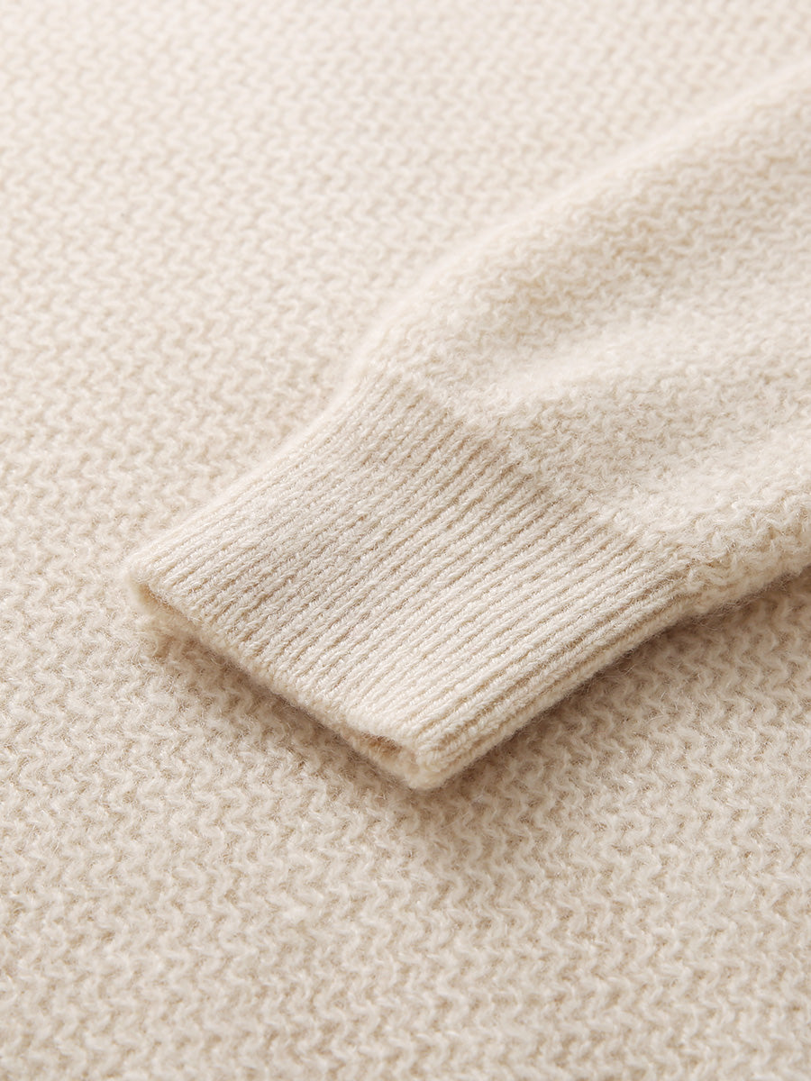 COMOBOCA 100% Cashmere Women's Half Zip Hoodie