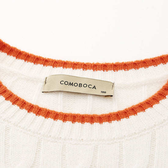 COMOBOCA 100% Wool Women's Colorblock Cable Knit Sweater