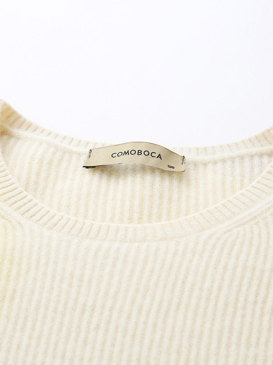 COMOBOCA 100% Cashmere Women's Gradient Color Knit Sweater