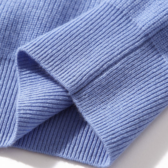 COMOBOCA 100% Wool Women's Contrast Sleeve Sweater