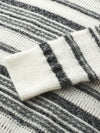 COMOBOCA 100% Cashmere Women's Striped Knit Round Neck Sweater