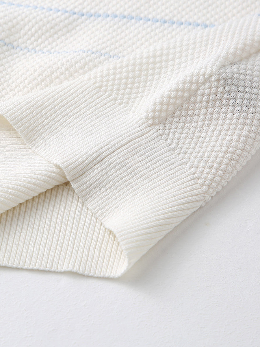 COMOBOCA Women's Striped Polo Knit T-Shirt