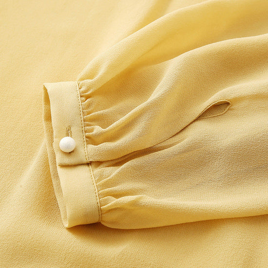 COMOBOCA 100% Mulberry Silk Women's Bow Tie Blouse