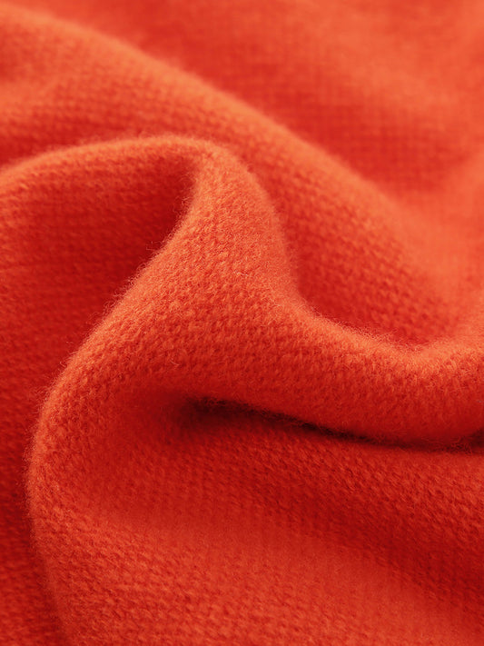 COMOBOCA 100% Wool Women's Contrast Trim Floral Embroidery Cardigan