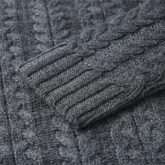 COMOBOCA 100% Cashmere Women's Chunky Cable Knit Sweater