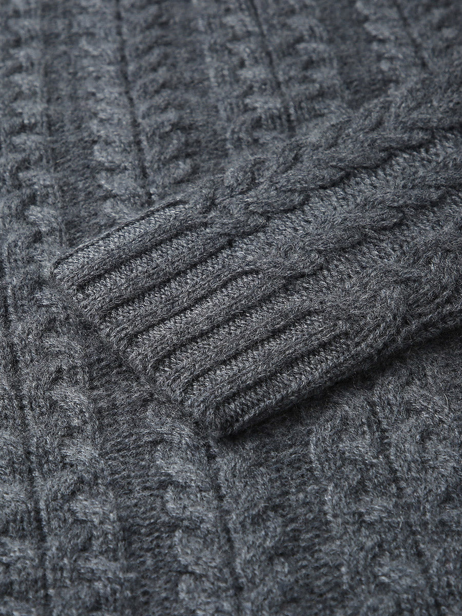 COMOBOCA 100% Cashmere Women's Chunky Cable Knit Sweater