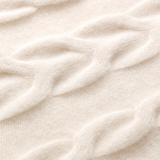 COMOBOCA 100% Cashmere Women's Turtleneck Cable Knit Sweater