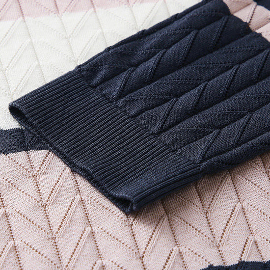 COMOBOCA Women's Striped Color Block Sweater