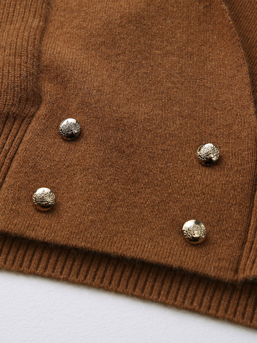 COMOBOCA 100% Cashmere Women's Knit Sleeveless Wrap Vest