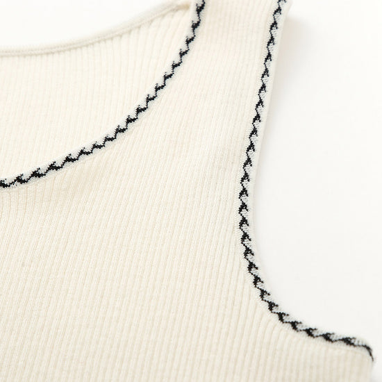 COMOBOCA 100% Wool Women's Sleek Ribbed Knit Tank Top