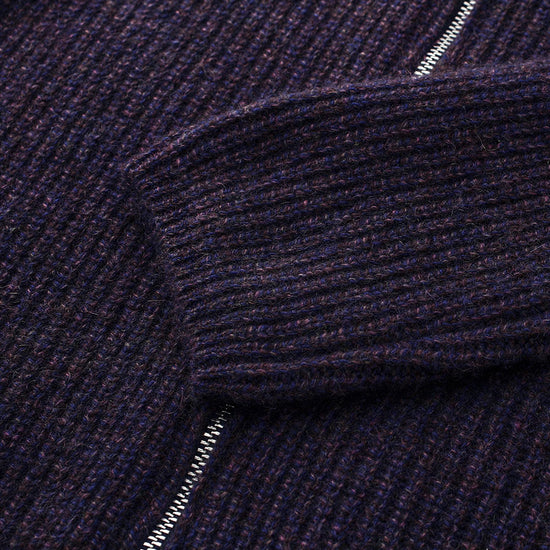 COMOBOCA 100% Cashmere Women's Ribbed Collared Zip Up Cardigan