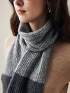 COMOBOCA 100% Cashmere Chunky Knit Color Block Scarf
