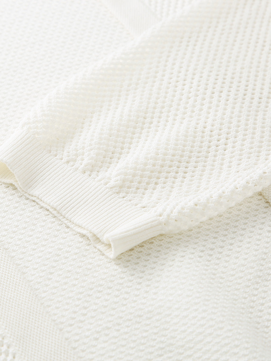 COMOBOCA Women's Open Front Mesh Knit Cardigan